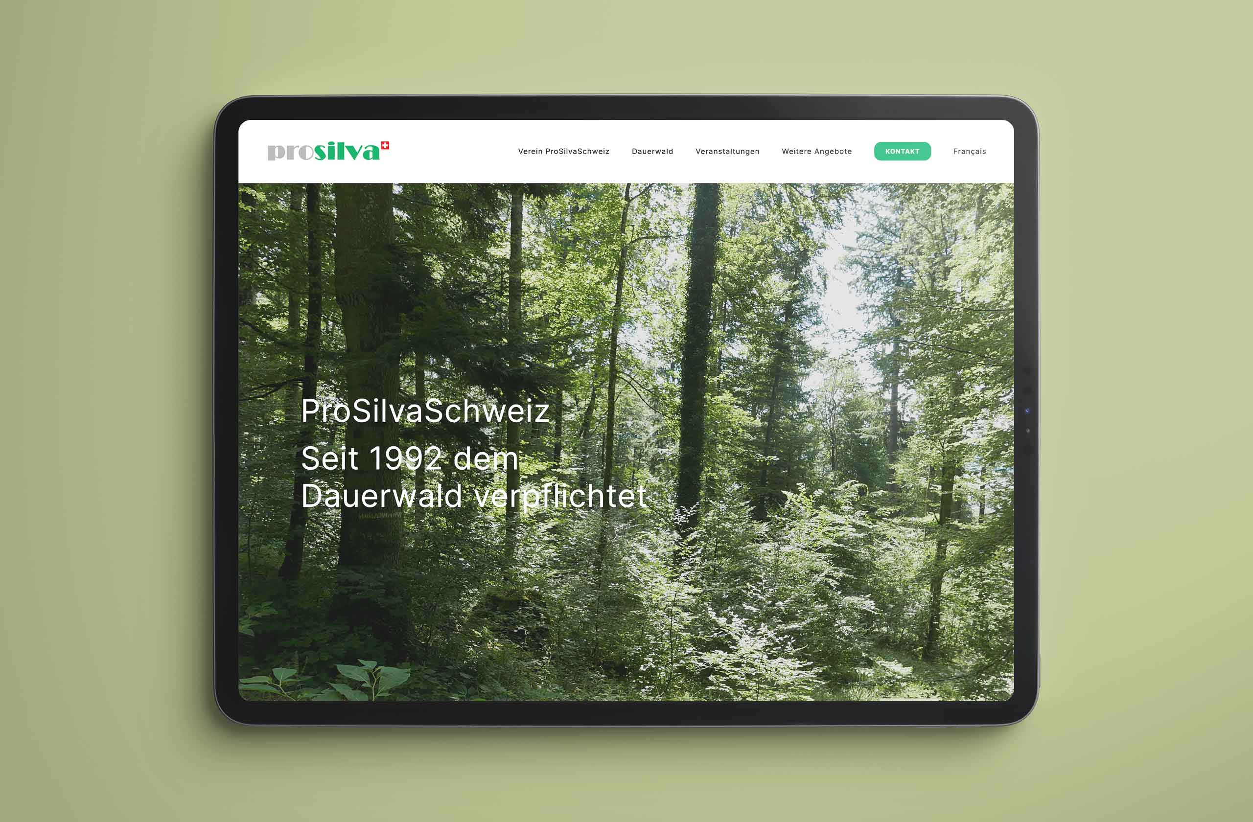 Webdesign der Website prosilva.ch für den Verein ProSilvaSchweiz