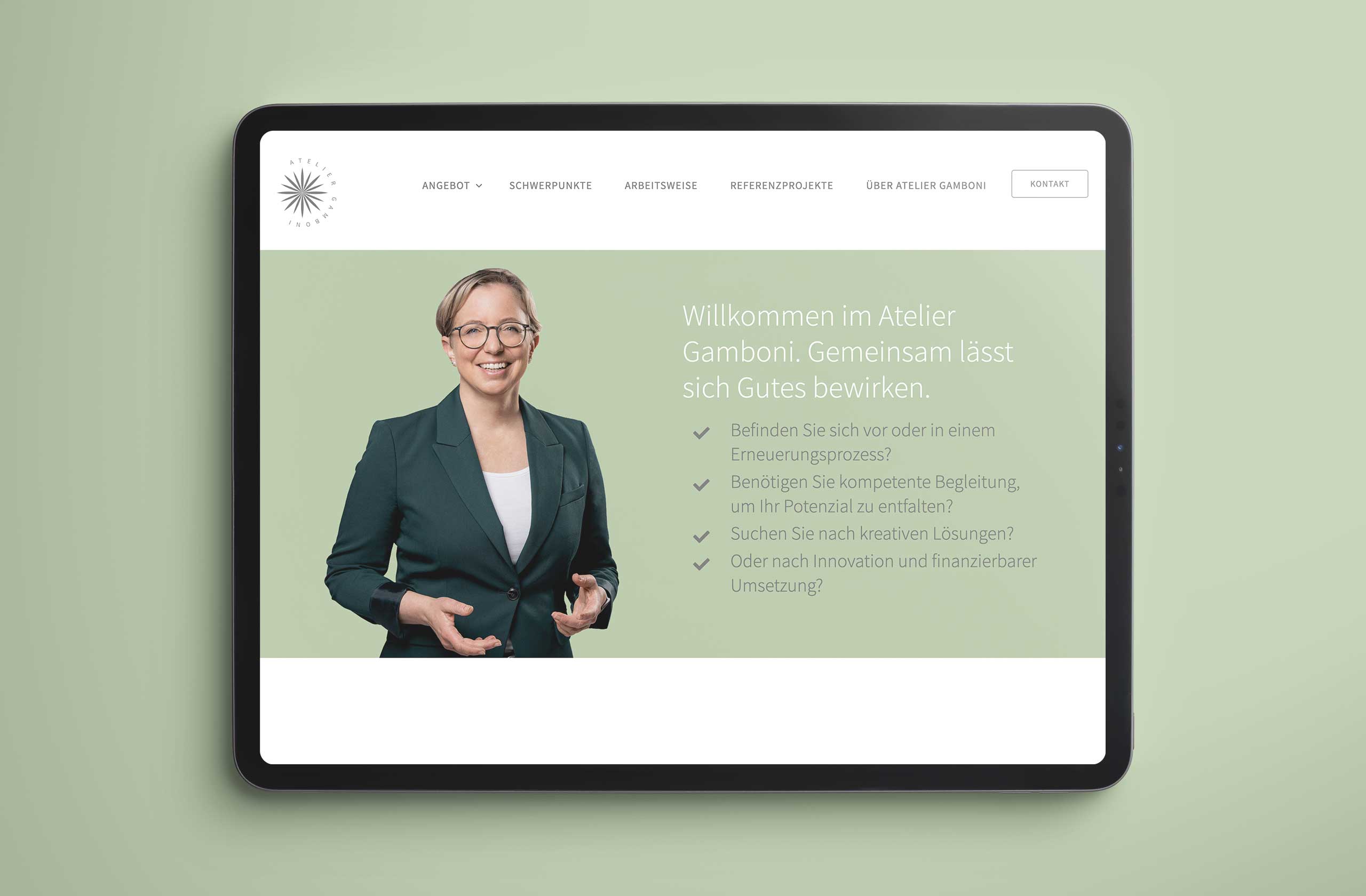 Webdesign der Website ateliergamboni.ch